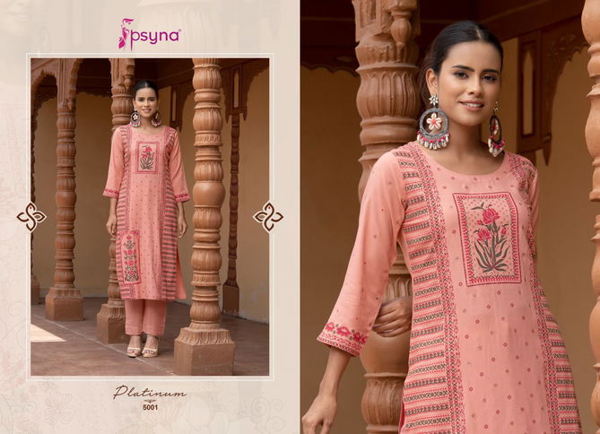 Psyna Platinum Vol 5 Wholesale Printed Kurtis Catalog